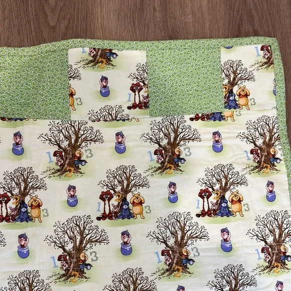 Winnie the Pooh Baby Quilt with Plush Bear Nursery Blanket 32.5” x 32.5” - Picture 8 of 11